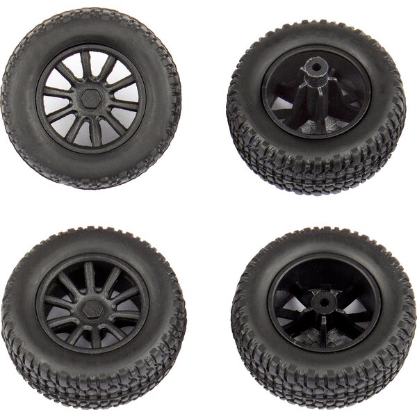 Team Associated 21426 SC28 Front and Rear Wheels and Tires, mounted