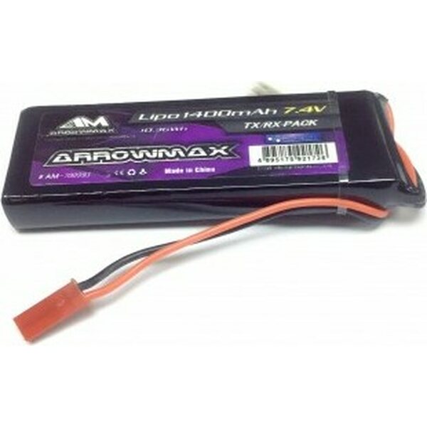 Arrowmax LiPo 1400mAH 7.4V Receiver Pack GP