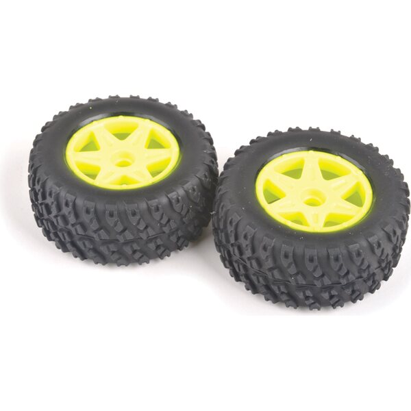 Core RC CRA162 Spider Rear Tyre & Wheel Set - Yellow