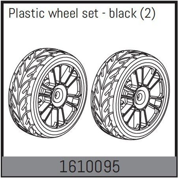 Absima Plastic wheel set - black (2) 1610095
