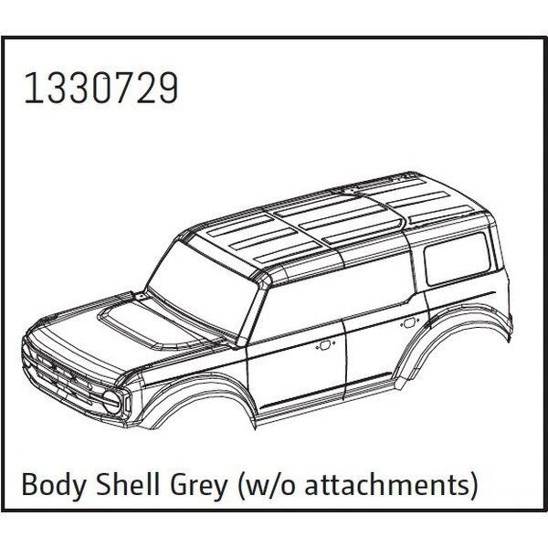 Absima Body Shell grey (w/o attachments) - BronX 1330729