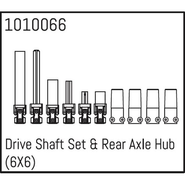 Absima Drive Shaft Set & Rear Axle Hub (6X6) 1010066