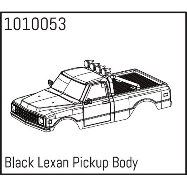 Absima Black Lexan Pickup Body 1010053