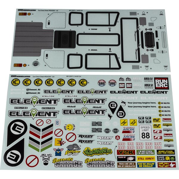 Element RC 42357 Enduro, Zuul Decal Sheet