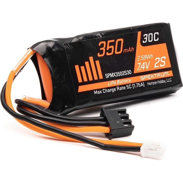 Spektrum 350mAh 2S 7.4V LiPo w/ PH2.0 2pin Power Connector SPMX3502S30