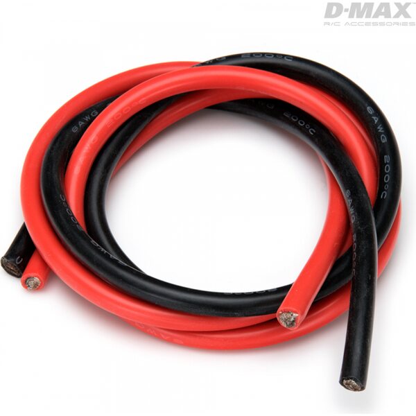 DynoMax Wire Red & Black 6AWG D6/8.6mm x 1m