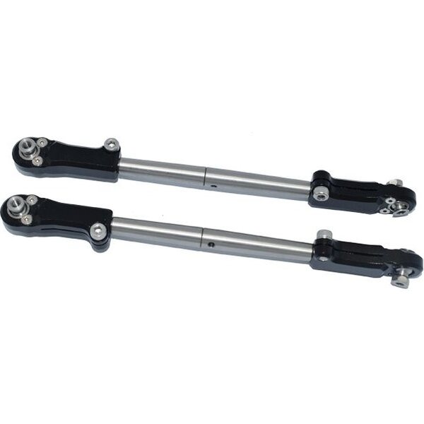 GPM ALUMINUM+STAINLESS STEEL ADJUSTABLE FRONT STEERING TIE ROD GPM ARRMA 1/5 KRATON 8S 1/5 4WD OUTCAST 8S -2PC SET black