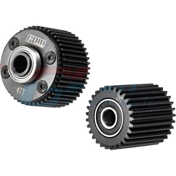 GPM 4140 Medium Carbon Steel Differential Case And Idler Gear set (47/29T/0.8m) For ARRMA Gorgon/Fury/Quake