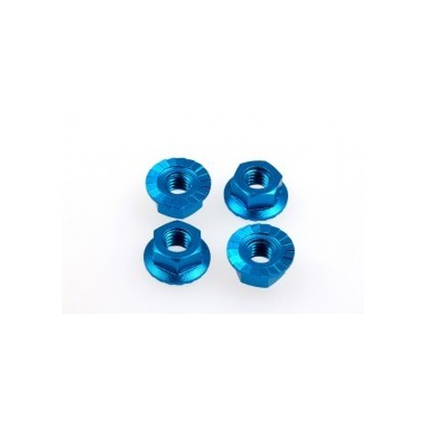Hiro Seiko 4mm Alloy Serrated Wheel Nut [T-Blue] ( 4 pcs)