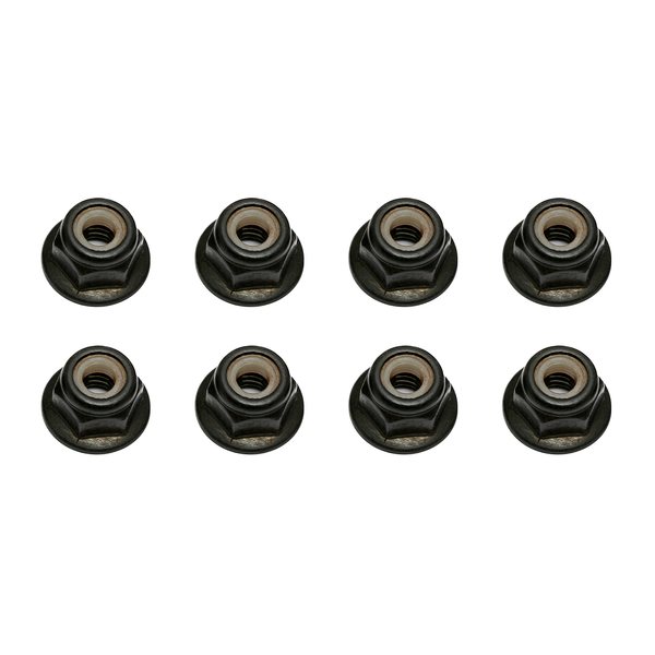 Team Associated 91148 Locknuts, M4, with flange and knurl