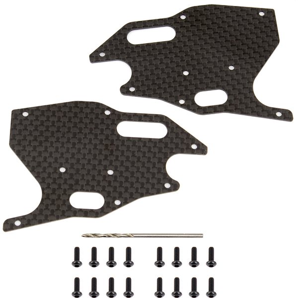 Team Associated RC8B3.1 FT Graphite Arm Stiffeners, front